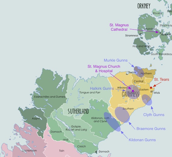 Clan Gunn history territory map